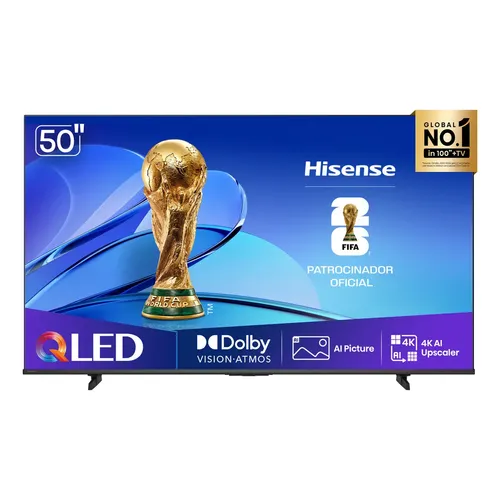 Hisense Smart TV 4K 50" Polegadas 50Q6QV QLED com Dolby Vision, HDR10+, HLG, Filmmaker Mode, Dolby Gaming, Dolby Atmos, Compatibilidade Alexa e Google