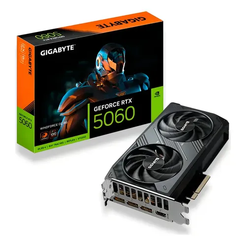 Placa De Vídeo Gigabyte GeForce RTX 5060 Windforce OC 8GB GDDR7